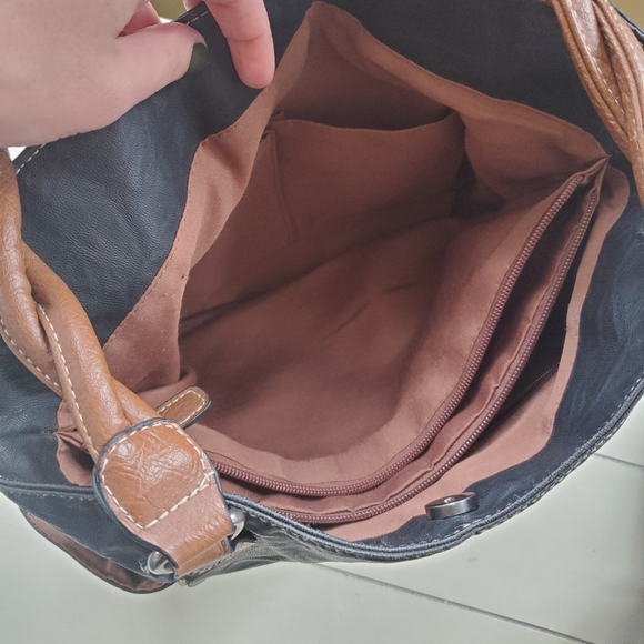 Style &Co. Black Faux Leather Shoulder Bag - Picture 3 of 4